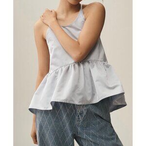 Anthropologie Let Me Be Womens Shine Halter Babydoll Tan Silver Plus Size 1X